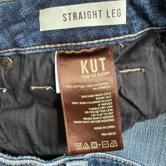 KUT From The Kloth Blue‎ Mid Rise Straight Leg Denim Jeans | Women’s Size 10 - Picture 7 of 12